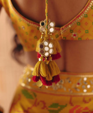 Marigold yellow crop top and pencil skirt