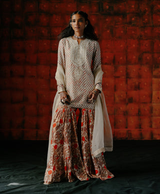Pearl Print Sharara Set by Drishti & Zahabia available on Indiaspopup.com