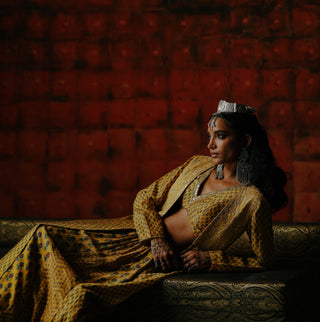 Amber Skirt, Crop Top And Jacket by Drishti & Zahabia available on Indiaspopup.com