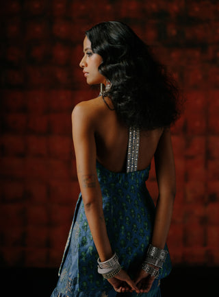 Indigo Printed Sharara Set by Drishti & Zahabia available on Indiaspopup.com