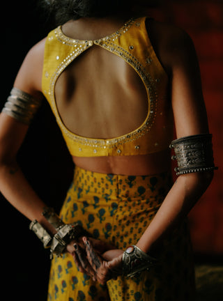 Amber Crop Top And Pants by Drishti & Zahabia available on Indiaspopup.com