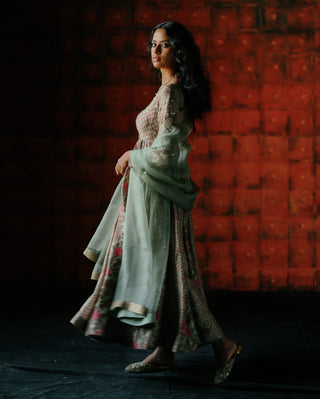 Mint Mix Printed Anarkali Set by Drishti & Zahabia available on Indiaspopup.com