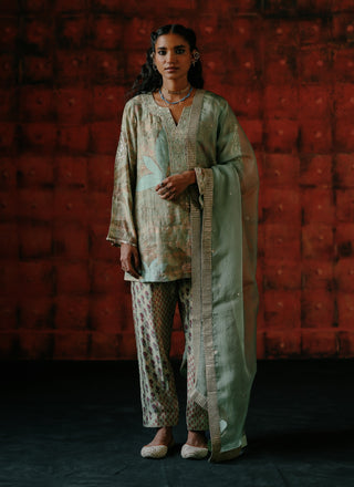 Mint Printed Tunic Set by Drishti & Zahabia available on Indiaspopup.com