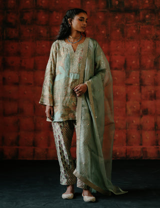 Mint Printed Tunic Set by Drishti & Zahabia available on Indiaspopup.com