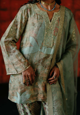 Mint Printed Tunic Set by Drishti & Zahabia available on Indiaspopup.com