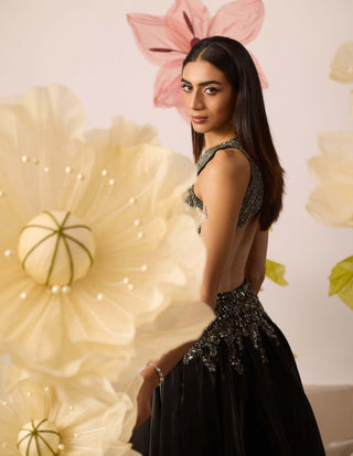 Daffodil Black Gown by Roqa available on Indiaspopup.com