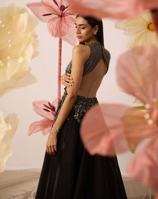Daffodil Black Gown by Roqa available on Indiaspopup.com