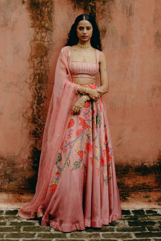 Pink Ombre Lehenga Set by Drishti & Zahabia, available on Indiaspopup.com