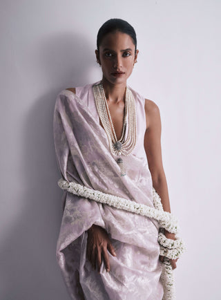 Mauve diana sari and unstitched blouse