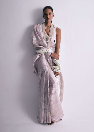 Mauve diana sari and unstitched blouse