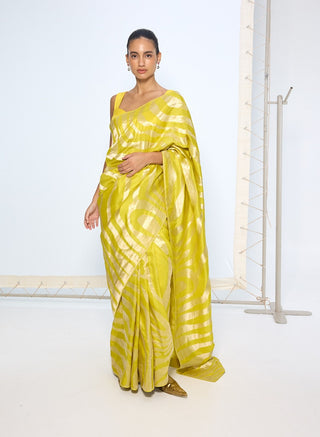 Citrine yellow zari sari