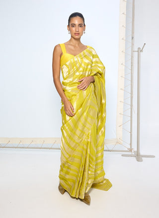 Citrine yellow zari sari