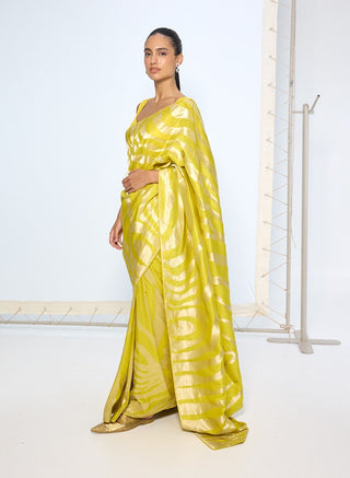 Citrine yellow zari sari