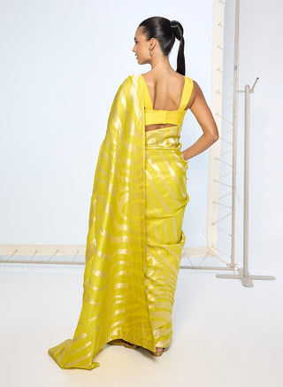 Citrine yellow zari sari