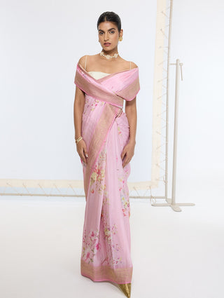 Gazari candy pink sari