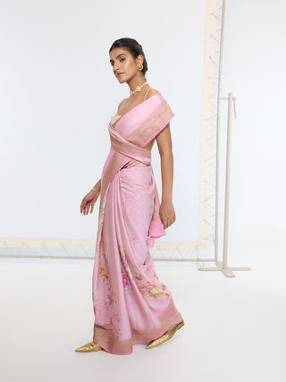 Gazari candy pink sari
