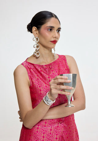 Handwoven fuchsia waistcoat and pants