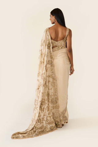 Golden Classic Sari Set by Varun Bahl available on Indiaspopup.com