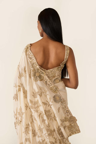 Golden Classic Sari Set by Varun Bahl available on Indiaspopup.com