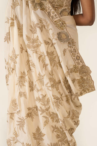 Golden Classic Sari Set by Varun Bahl available on Indiaspopup.com