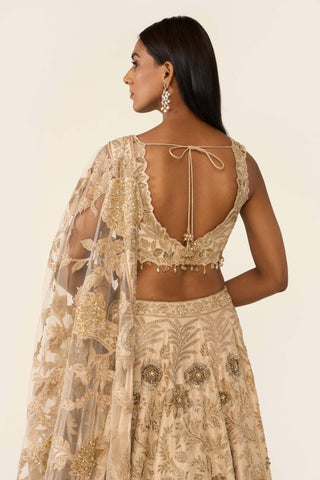 Golden Dori Lehenga Set by Varun Bahl available on Indiaspopup.com