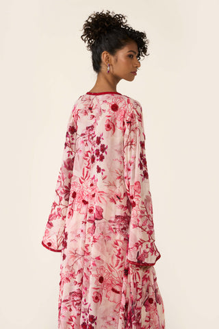 Pink Printed Cape And Sharara Set by Varun Bahl available on Indiaspopup.com