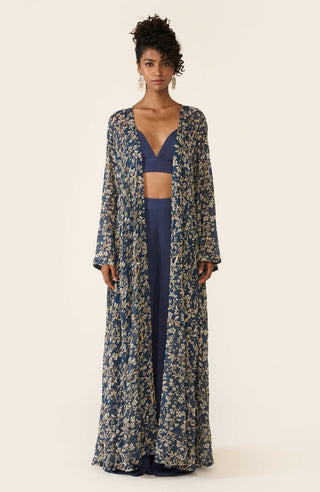 Blue Printed Cape And Palazzo Set by Varun Bahl available on Indiaspopup.com