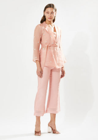 Meadow-Florence Pink Jacket And Pant Set-INDIASPOPUP.COM