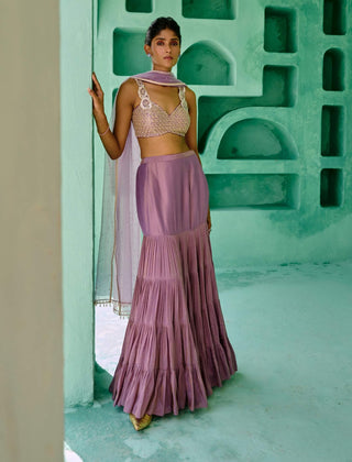 Dusty purple fida lehenga set