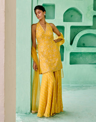 Yellow fiza sharara set