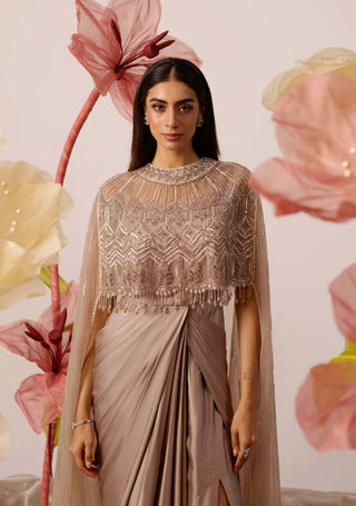 Iaupe Indo Western Gown And Cape by Roqa available on Indiaspopup.com