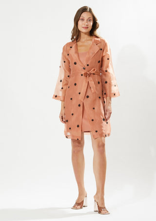 Meadow-Gaia Coral Coat Dress And Inner-INDIASPOPUP.COM