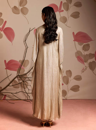 Gold embellished kaftan and straight pants