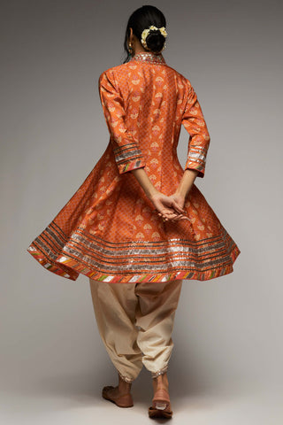 Gopi Vaid-Orange Kurta And Dhoti-INDIASPOPUP.COM
