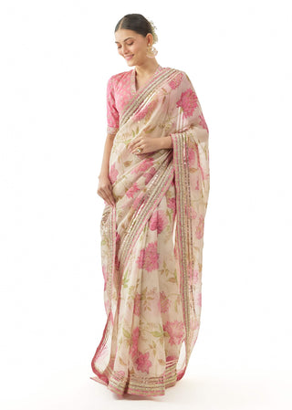 Ivory aavika sari set