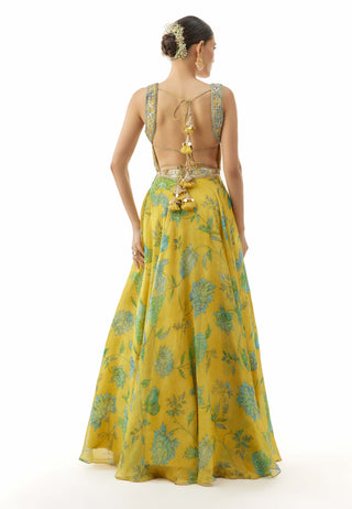 Yellow zaira lehenga set