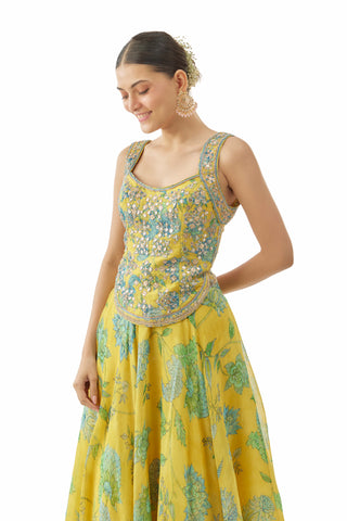 Yellow zaira lehenga set