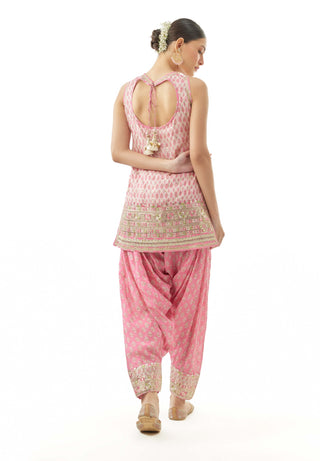 Pink nandini kurta and farshi salwar set