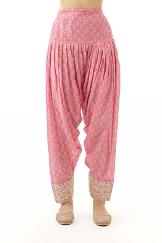 Pink nandini kurta and farshi salwar set