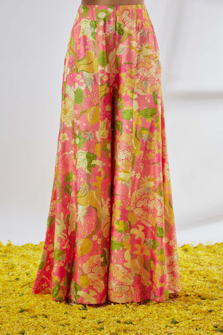 Palomi Pink Top And Flared Pants by Gopi Vaid available on Indiaspopup