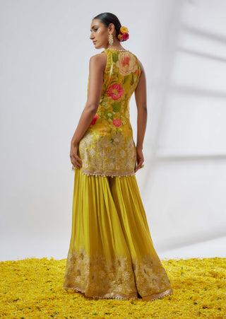 Kalki Yellow Sharara Set by Gopi Vaid available on Indiaspopup