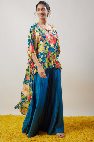 Alyssa Blue Top And Palazzo Pants by Gopi Vaid available on Indiaspopup