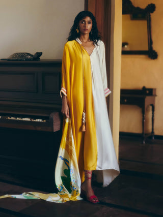 Dawn Yellow Beige Kimono by Studio Rigu available on Indiaspopup.com