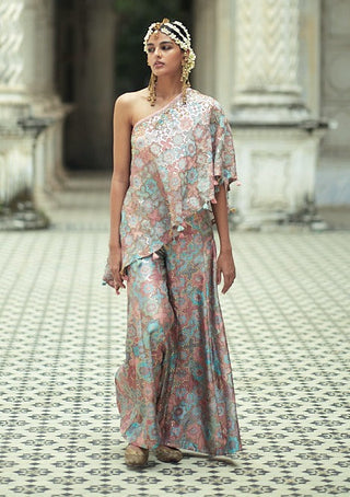 Gopi Vaid-Arsh One-Shoulder Top And Palazzo Pant-INDIASPOPUP.COM