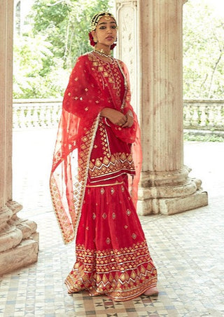 Gopi Vaid-Shiddat Red Sharara Set-INDIASPOPUP.COM