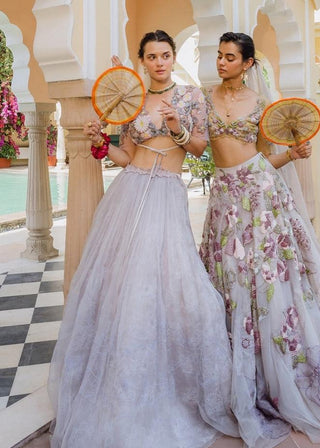 Lilac Organza Skirt Set by The Little Black Bow available on Indiaspopup