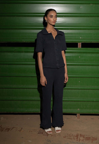 Meko Studio-Dark Blue Maeve Co-Ord Set-INDIASPOPUP.COM