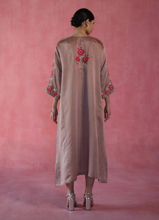 Sheermal Beige Kaftan by Begum Pret available on Indiaspopup.com