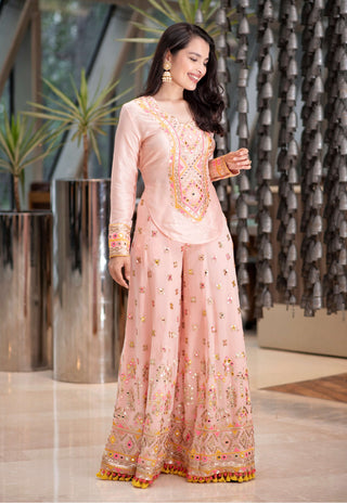 Gopi Vaid-Saachi Pink Sharara And Shirt-INDIASPOPUP.COM