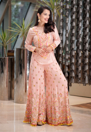 Gopi Vaid-Saachi Pink Sharara And Shirt-INDIASPOPUP.COM